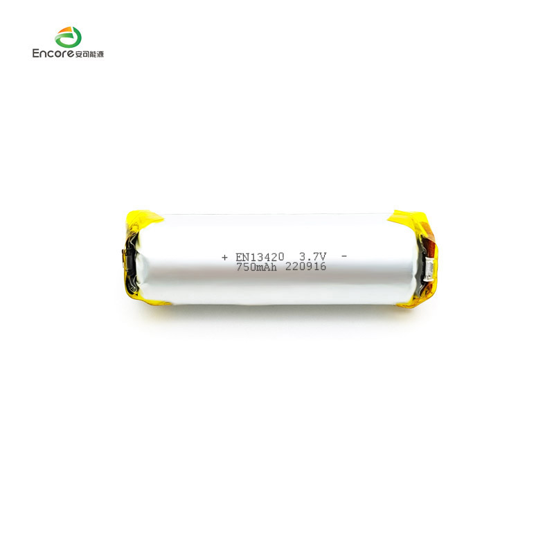 13420 750mAh உருளை 3.7v லிப்போ பேட்டரி