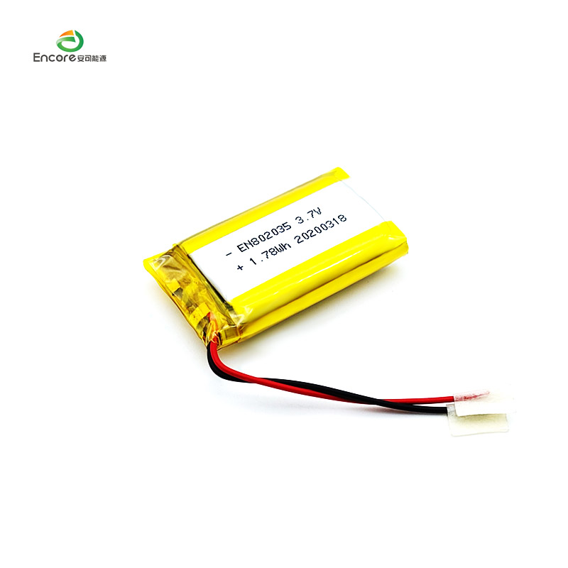 802035 3.7v 480mah லி பாலிமர் பேட்டரி